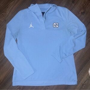 Jordan UNC Tar Heels Carolina Blue Quarter Zip Pullover Mens Medium